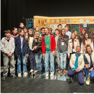 Sur le plateau, après la représentation